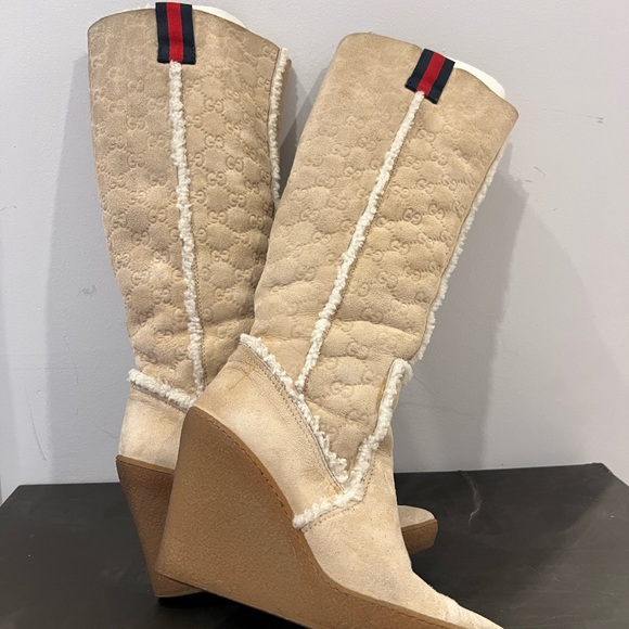 GUCCI Wedge suede boots - Picture 4 of 5